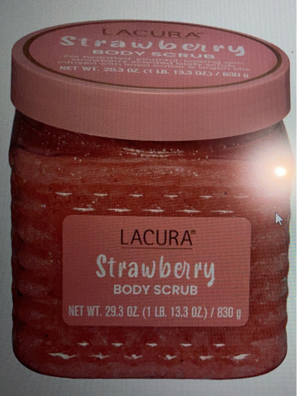 Lacura Strawberry Body Scrub - Pink Jar